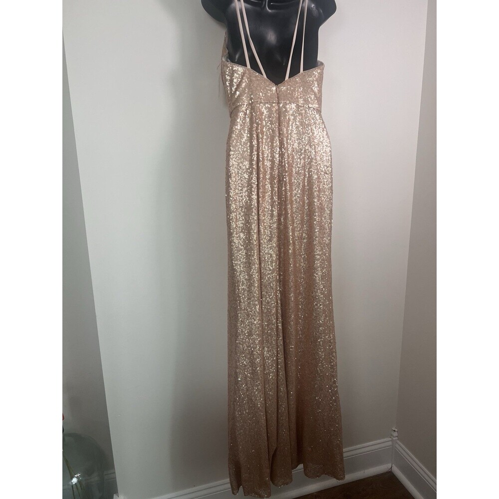 Dessy Collection NEW Size 4 Elle 3010 Sequin Rose Gold Gown Dress $284 - Picture 15 of 16